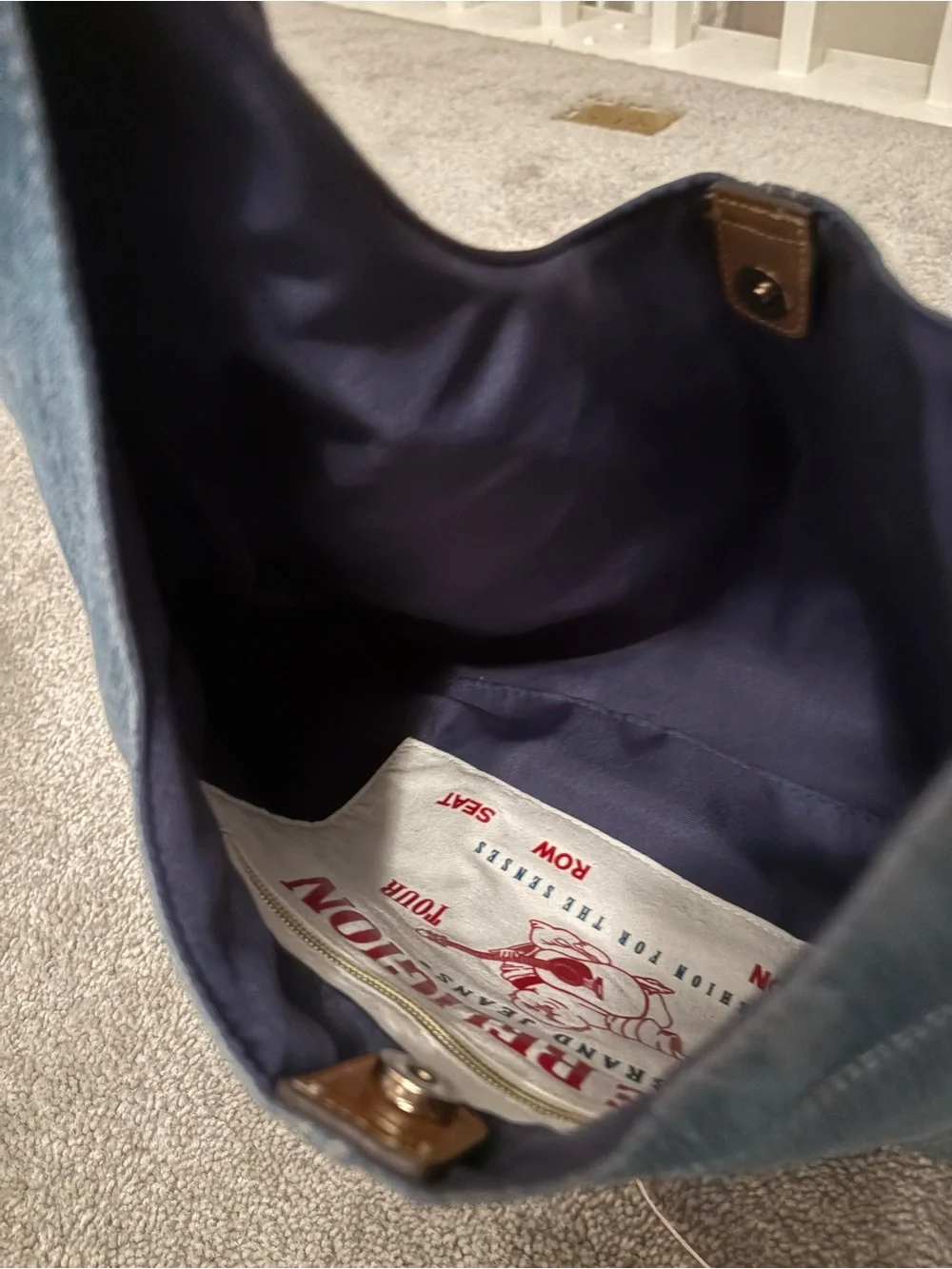 True Religion denim hobo jean pocket purse